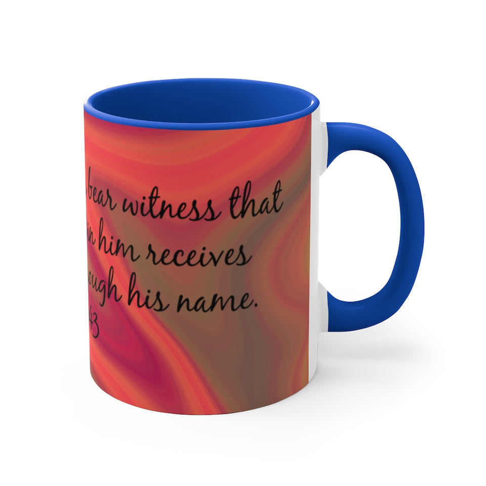 21CMSM  Colorful Marble Acts 10:43 Mug