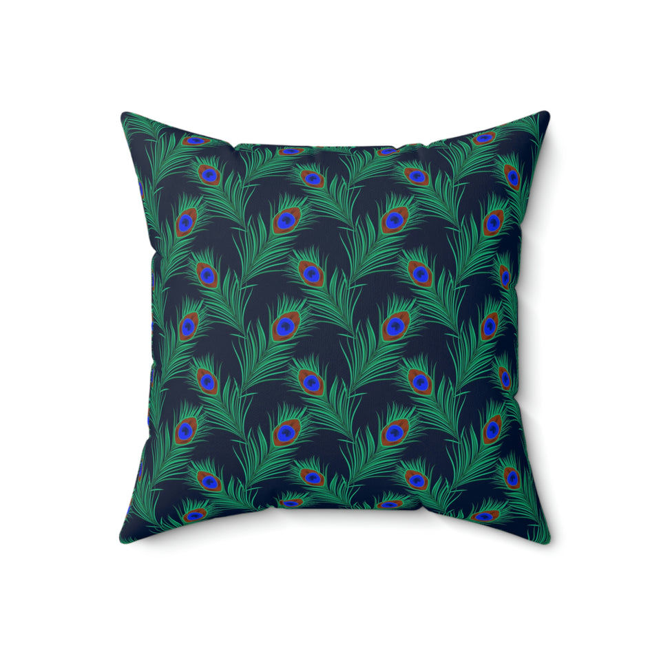 34PCF  Peacock Feather Pillow