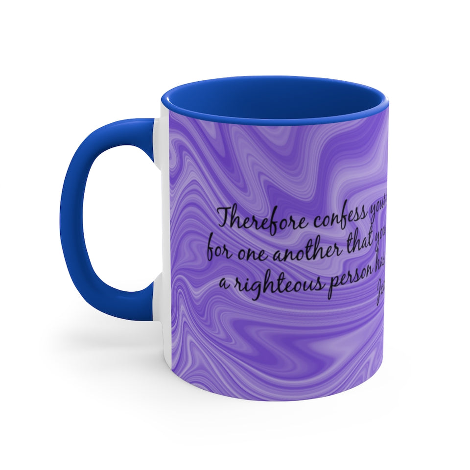 12CMSM  Colorful Marble James 5:16 Mug
