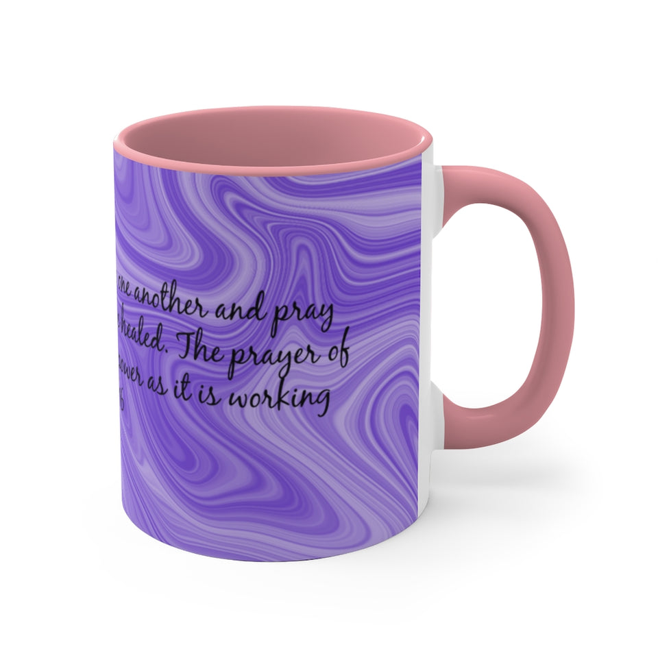 12CMSM  Colorful Marble James 5:16 Mug