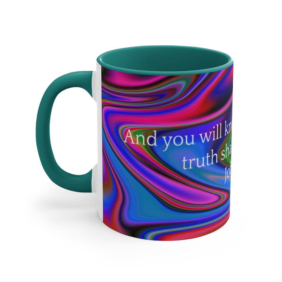 34CMSM  Colorful Marble John 8:32 Mug