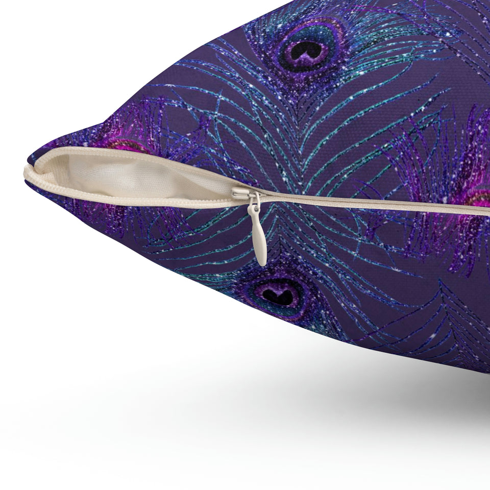 14PCF  Peacock Feather Pillow
