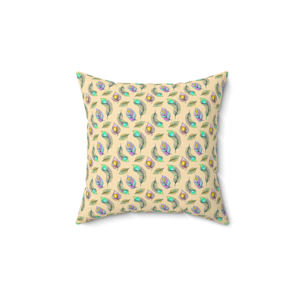 28PCF  Peacock Feather Pillow