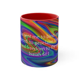 35CMSM  Colorful Marble Isaiah 61:1 Mug
