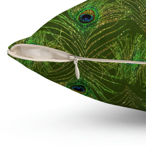 6PCF  Peacock Feather Pillow
