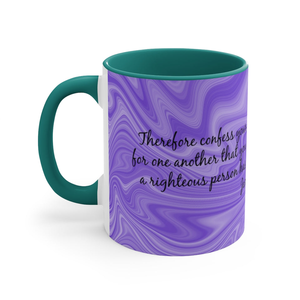 12CMSM  Colorful Marble James 5:16 Mug