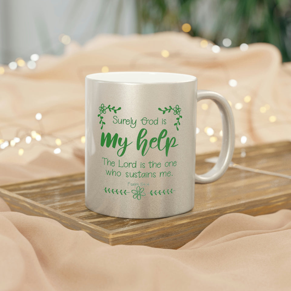 58SGM  Silver and Gold Christian Mug