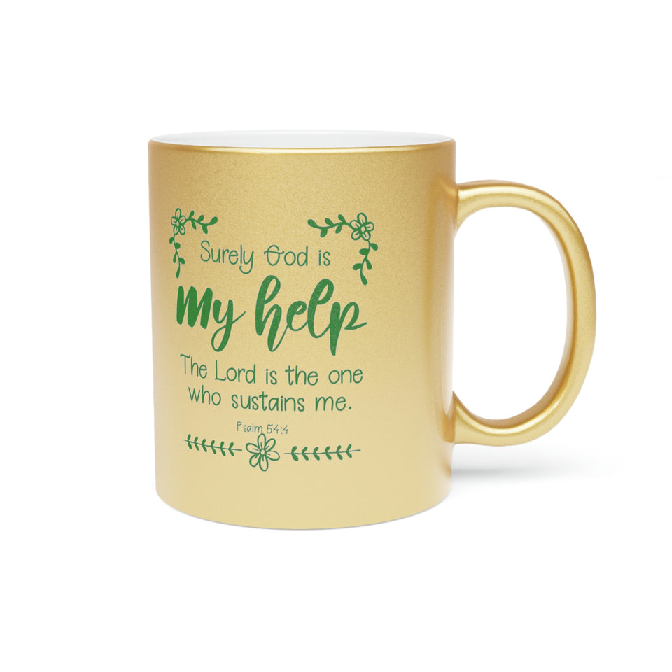 58SGM  Silver and Gold Christian Mug