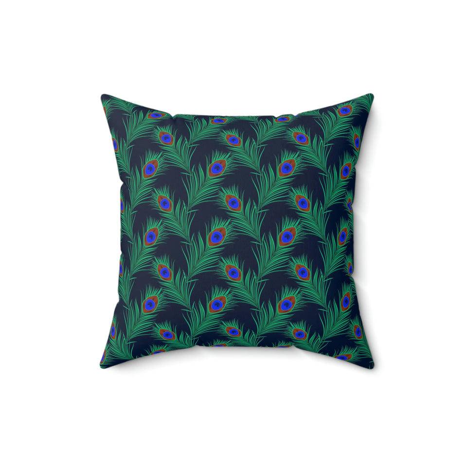 34PCF  Peacock Feather Pillow