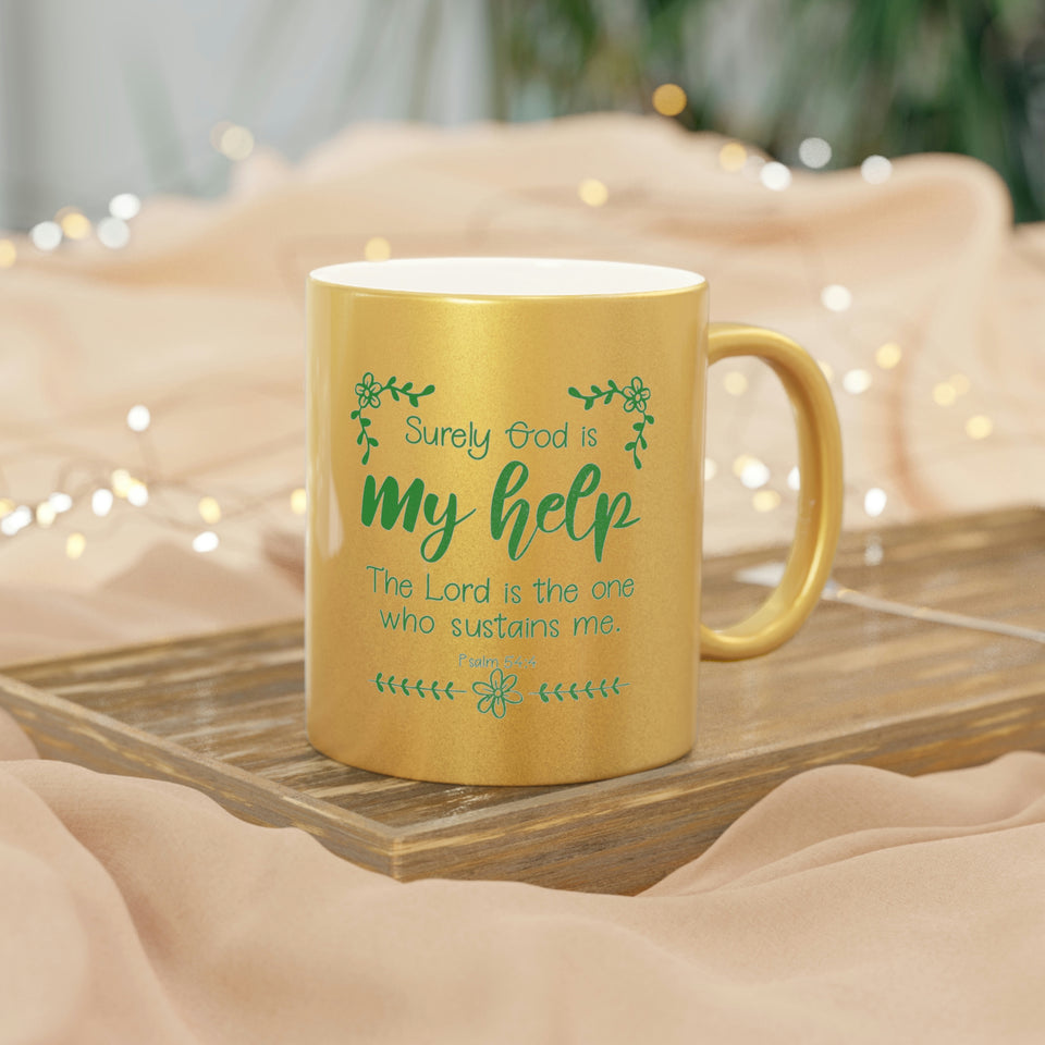 58SGM  Silver and Gold Christian Mug