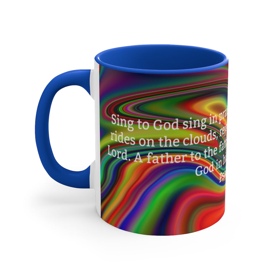42CMSM Colorful Marble Psalms 68:4-5  Mug
