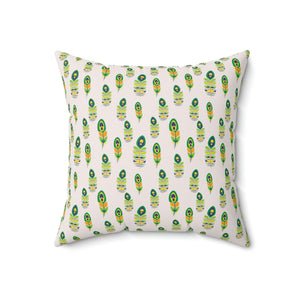 42PCF  Peacock Feather Pillow