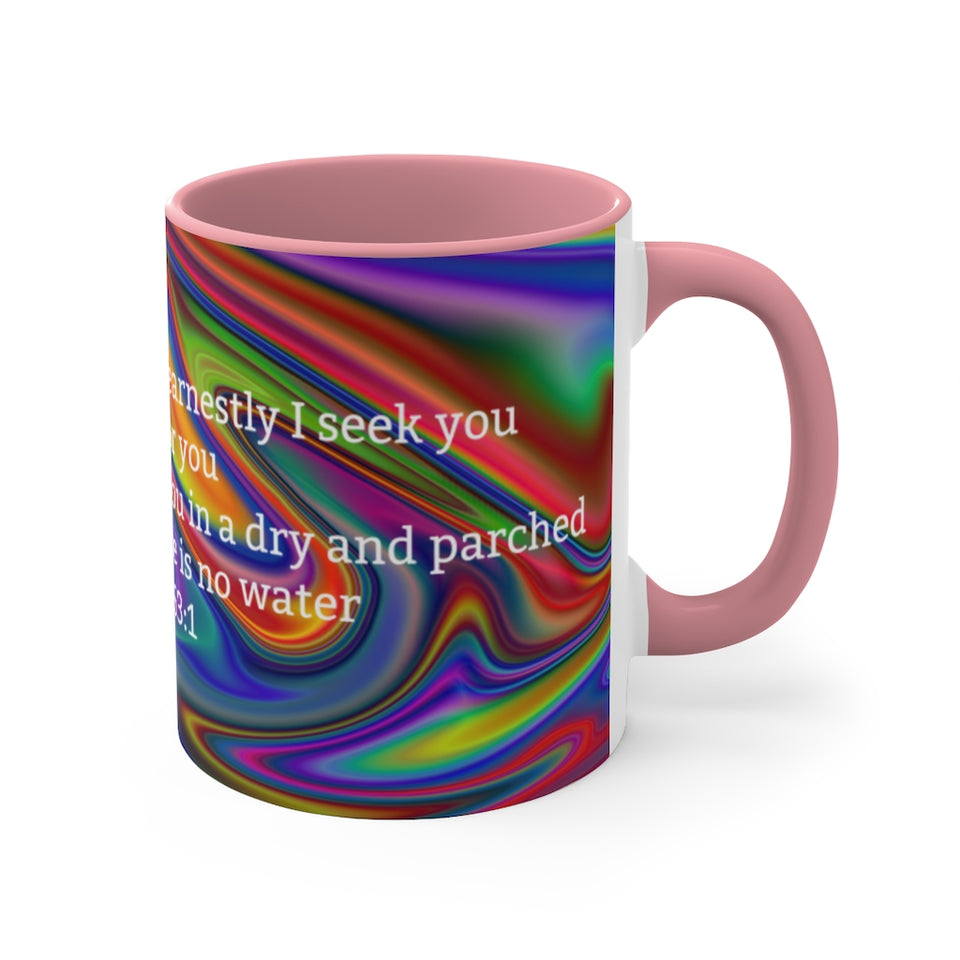 44CMSM  Colorful Marble Psalms 63:1  Mug