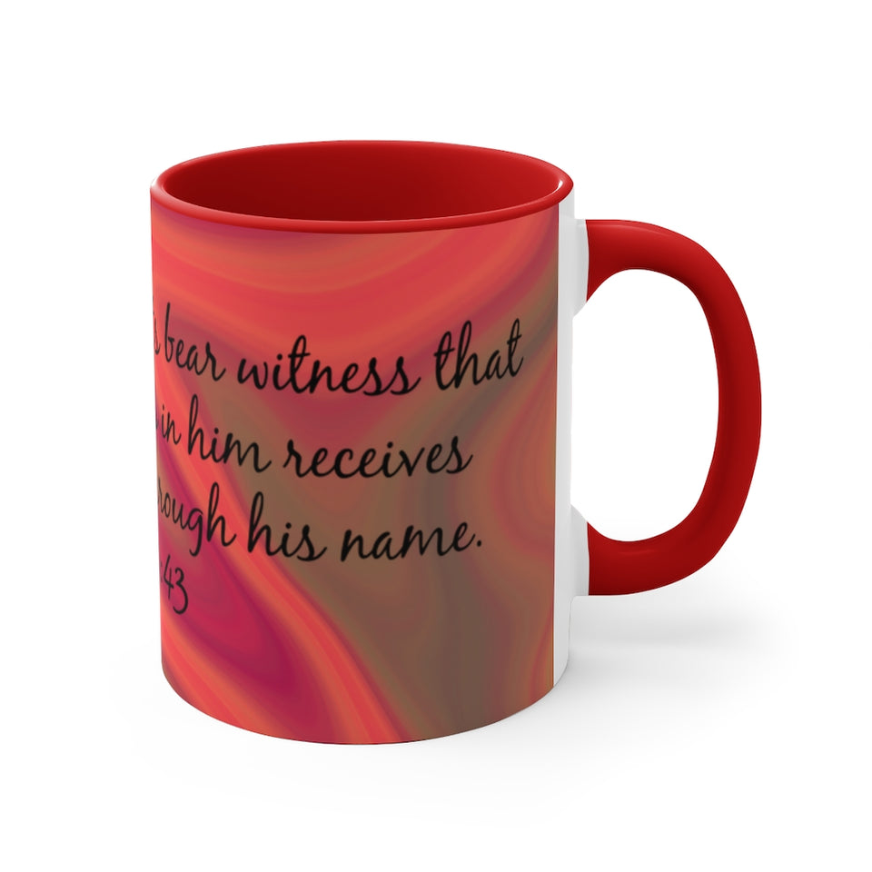 21CMSM  Colorful Marble Acts 10:43 Mug