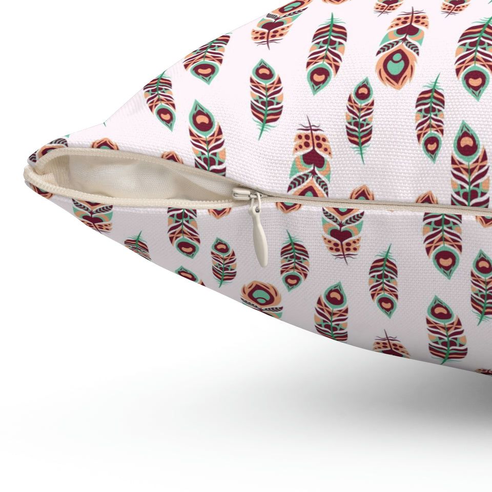 37PCF  Peacock Feather Pillow