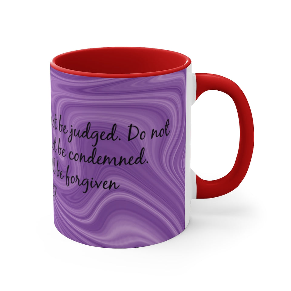 10CMSM  Colorful Marble and Luke 6:37 Mug