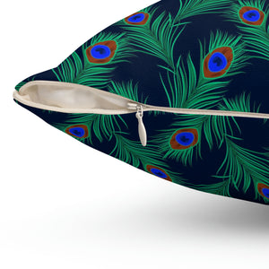 34PCF  Peacock Feather Pillow