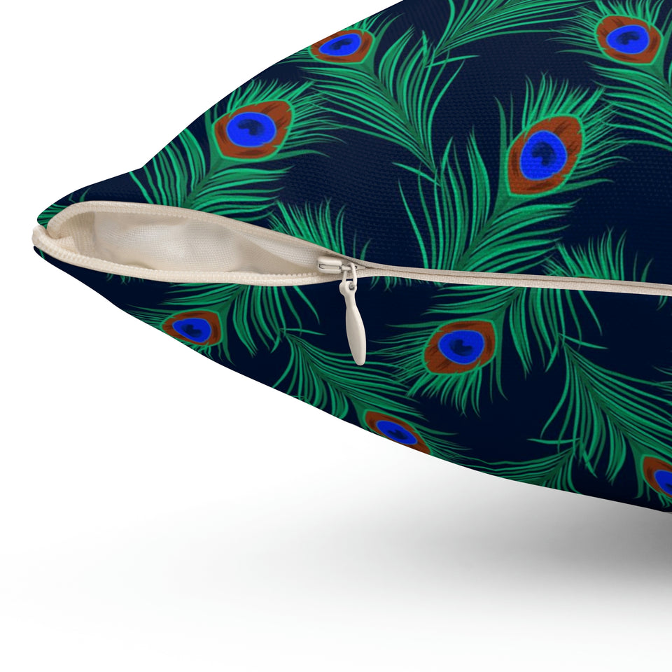 34PCF  Peacock Feather Pillow