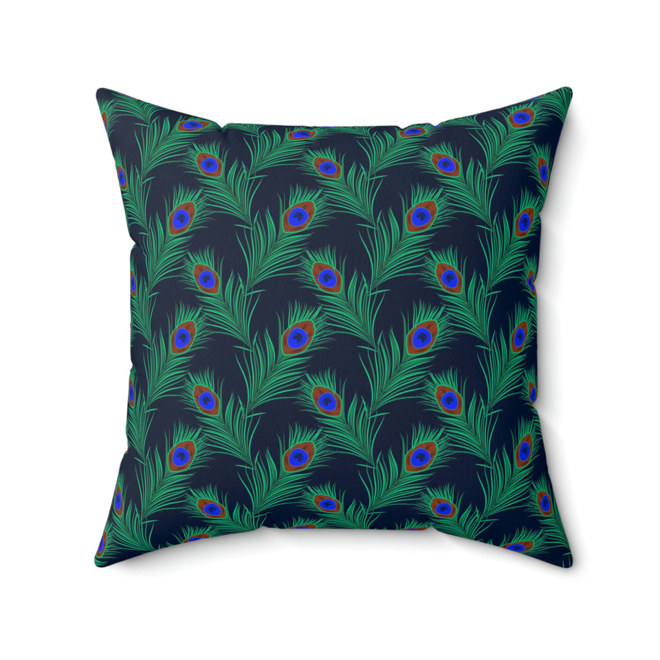 34PCF  Peacock Feather Pillow