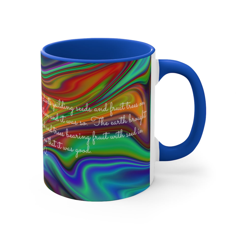57CMSM  Colorful Marble Genesis 1:11-12 Mug